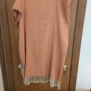 Waffle Weave Throw Blanket with Fringe Detailing-Nordstrom Peach/Orange 50x60